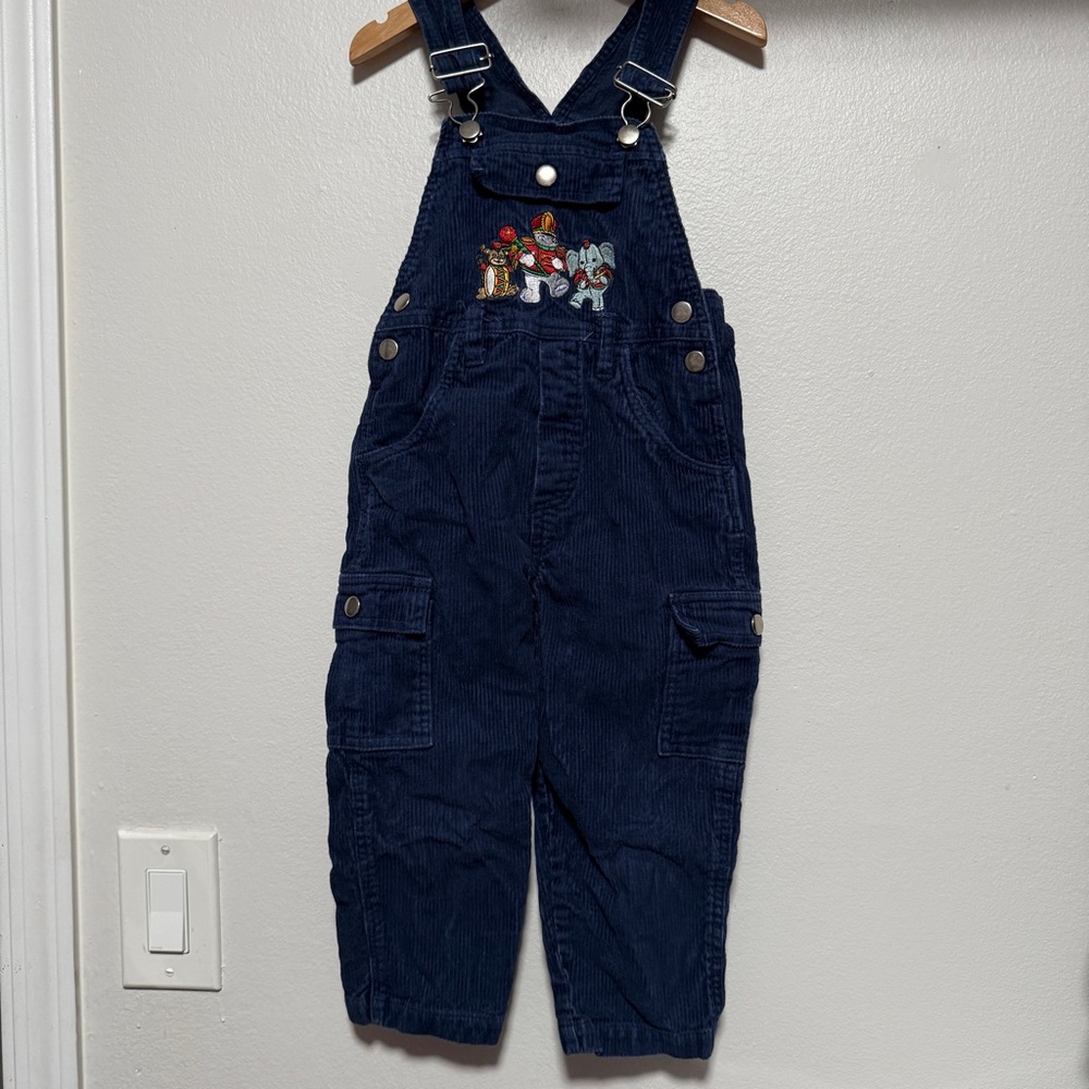 vintage 1990s Snowden and Friends kids navy blue corduroy overalls